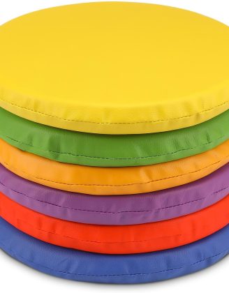 Boao 6 Pcs 12 Inch Floor Cushions for Classroom Flexible Seating Round Floor Cushions Soft Colorful Seat Pillow Suit for Kindergarten Elementary Preschool Yoga Seats Chair Furniture Accessories