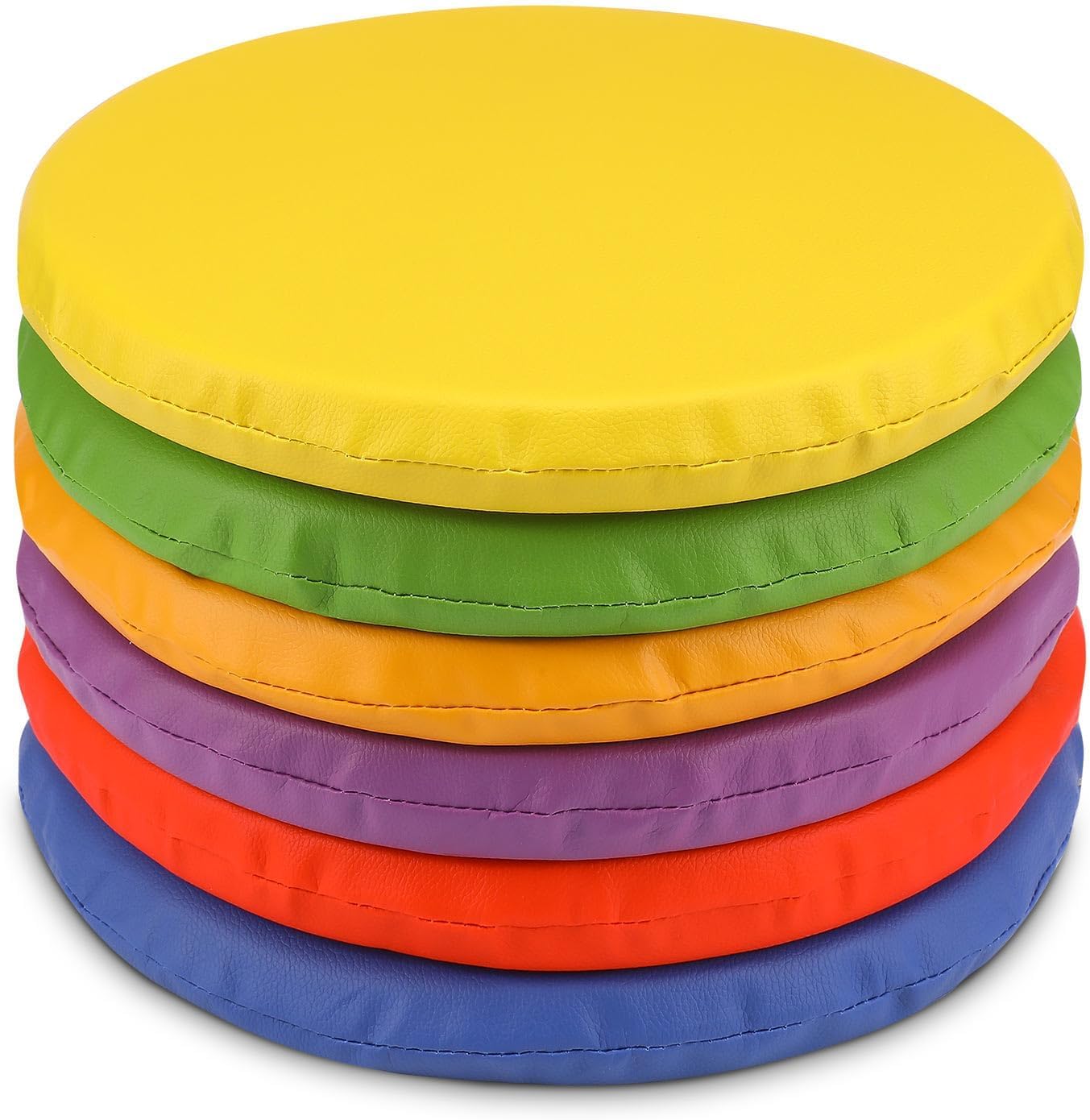 Boao 6 Pcs 12 Inch Floor Cushions for Classroom Flexible Seating Round Floor Cushions Soft Colorful Seat Pillow Suit for Kindergarten Elementary Preschool Yoga Seats Chair Furniture Accessories