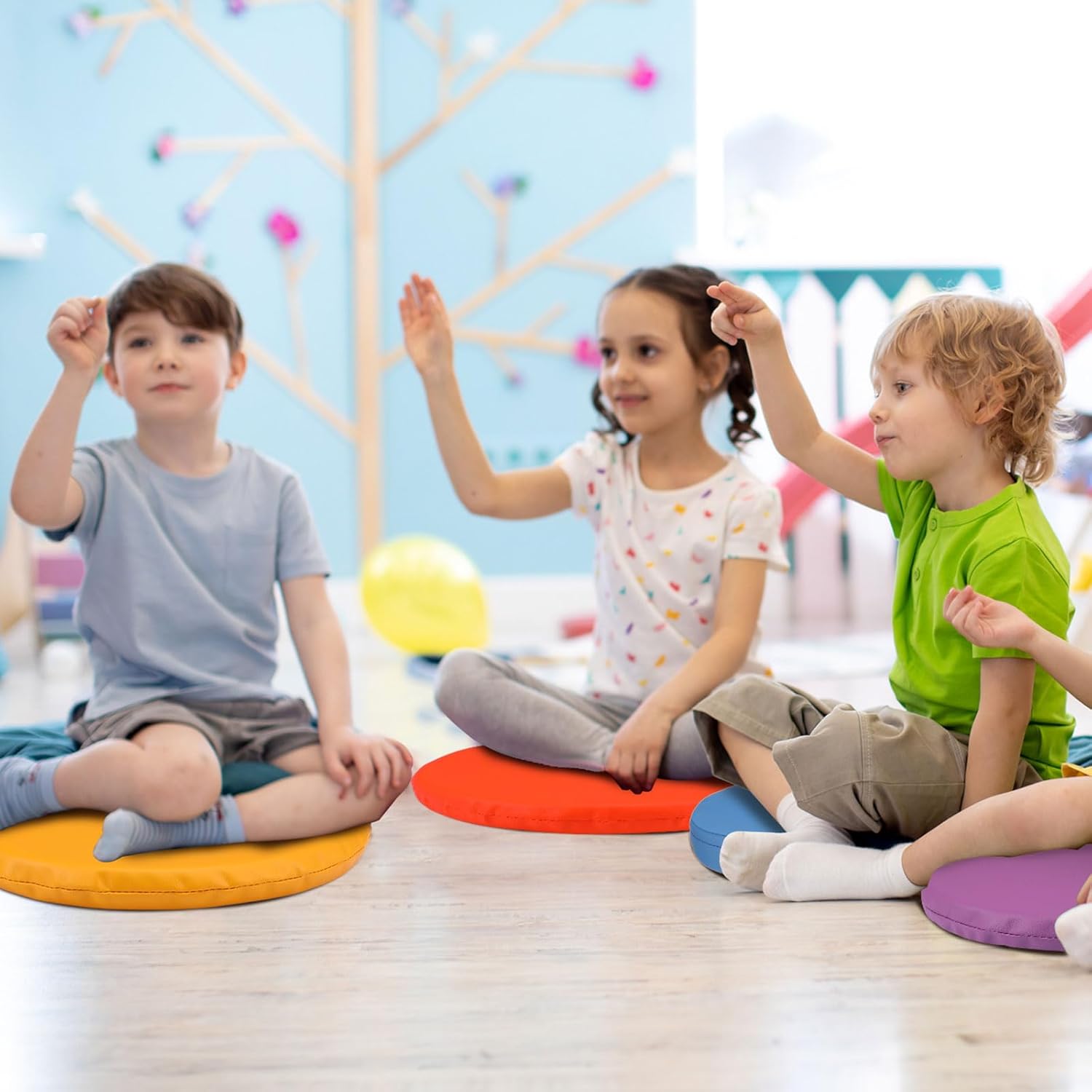 Boao 6 Pcs 12 Inch Floor Cushions for Classroom Flexible Seating Round Floor Cushions Soft Colorful Seat Pillow Suit for Kindergarten Elementary Preschool Yoga Seats Chair Furniture Accessories - Image 5
