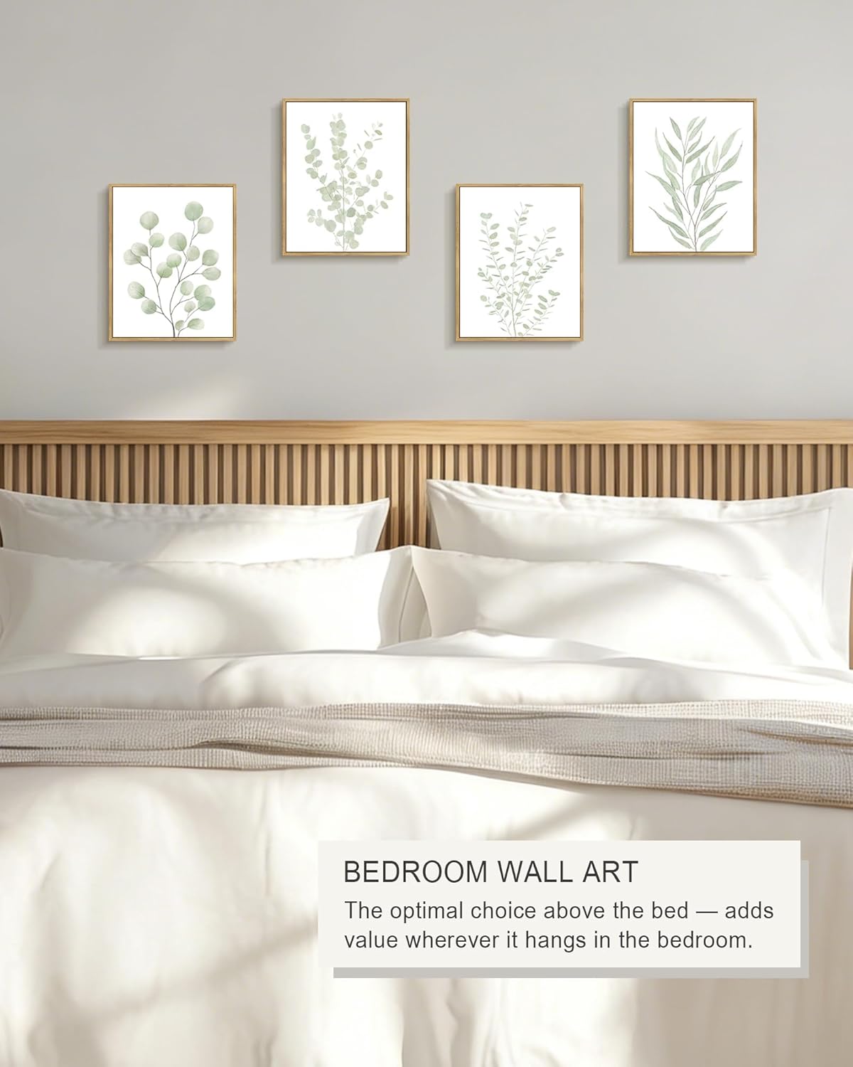 Drsoum Botanical Plant Framed Wall Art Boho Wall Decor for Bathroom Sage Green Eucalyptus Leaf Prints Minimalist Aesthetic Ready to Hang Set of 4, 8x10 in (Natural Framed) - Image 7